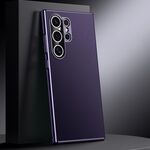 Per Samsung Galaxy S24 Ultra 5G Custodia per telefono in vera pelle per PC (viola scuro)