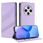 Custodia per telefono in pelle retrò con portafoglio multifunzionale in rilievo per Redmi 14C (viola chiaro)