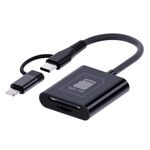 Lettore di schede multifunzione 4 in 1 tipo C+8 pin (nero)