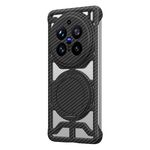 Custodia per telefono MagSafe con supporto girevole in fibra di carbonio cava per vivo X200 Pro (nera)