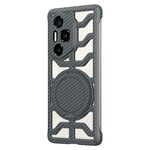 Custodia per telefono MagSafe con supporto girevole in fibra di carbonio per Honor 300 Pro / 300 Ultra Hollow (grigio)