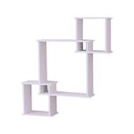 Mensola da parete 3 ripiani quadrati semplice espositore sfondo decorazione da parete mensola (bianco)