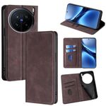 Per vivo X200 Pro 5G Custodia in pelle magnetica Skin Feel (marrone scuro)