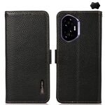Per Honor 400 KHAZNEH Custodia per telefono in vera pelle con magnete laterale Litchi RFID (nero)
