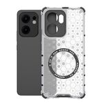 Per OPPO Reno13 F 5G Custodia antiurto per telefono con anello magnetico a nido d'ape globale (bianca)