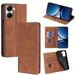 Per Redmi Turbo 4 Custodia in pelle magnetica Skin Feel (marrone chiaro)