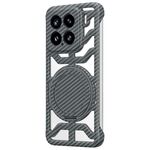 Custodia per telefono MagSafe con supporto girevole in fibra di carbonio cava per Xiaomi 15 (grigio)