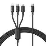 Cavo di ricarica rapida Baseus Q-elastic Series 100W 3 in 1, lunghezza: 1,5 m (nero)