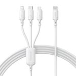 Cavo di ricarica rapida Baseus Q-elastic Series 100W 3 in 1, lunghezza: 1,5 m (bianco)