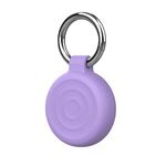 Per AirTag Wave Custodia protettiva protettiva con portachiavi (lilla viola)
