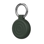 Per AirTag Wave Custodia protettiva protettiva con portachiavi (verde scuro)