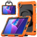 Per Lenovo Tab 10.1 TB-311XU/FU D Type Custodia per tablet PC ibrida in silicone con supporto per maniglia (arancione)