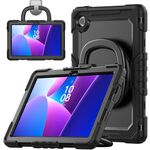 Per Lenovo Tab 10.1 TB-311XU/FU D Type Custodia per tablet PC ibrida in silicone con supporto per maniglia (nero)
