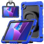 Per Lenovo Tab 10.1 TB-311XU/FU D Type Custodia per tablet PC ibrida in silicone con supporto per maniglia (blu)