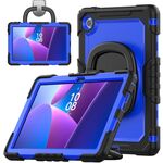 Per Lenovo Tab 10.1 TB-311XU/FU D Type Custodia per tablet PC ibrida in silicone con supporto per maniglia (PC blu)