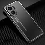 Custodia per telefono in metallo satinato per Honor X40i (nero)