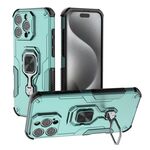 Per iPhone 16 Pro Max Custodia per telefono in TPU ibrido con supporto in metallo per PC (verde)