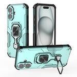 Per iPhone 16 Plus Custodia per telefono in TPU ibrido con supporto in metallo per PC (verde)