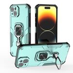 Per iPhone 14 Plus / 15 Plus Custodia per telefono in TPU ibrido con supporto in metallo per PC (verde)