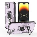 Per iPhone 14 Plus / 15 Plus Custodia per telefono in TPU ibrido con supporto in metallo per PC (viola)