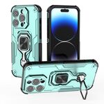 Per iPhone 14 Pro Custodia per telefono in TPU ibrido con supporto in metallo per PC (verde)