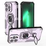 Per iPhone 13 Pro Max Custodia per telefono in TPU ibrido con supporto in metallo per PC (viola)