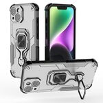 Per iPhone 13 Custodia per telefono in TPU ibrido con supporto in metallo per PC (grigio)