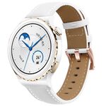 Cinturino per orologio in pelle con fibbia in oro rosa da 20 mm (bianco)