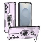 Custodia per telefono ibrida in TPU con supporto in metallo per Samsung Galaxy S25 5G (viola)