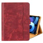 Custodia per tablet in pelle di vacchetta bicolore da 7-8 pollici (rosso vino)