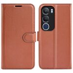 Per vivo vivo Y19s 4G / Y29 5G Custodia per telefono in pelle con supporto orizzontale con texture Litchi (marrone)