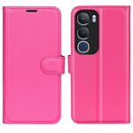 Per vivo vivo Y19s 4G / Y29 5G Custodia in pelle con supporto orizzontale con texture Litchi (rosso rosa)