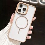 Per iPhone 14 Pro Custodia antiurto MagSafe trasparente al cioccolato (oro deserto)