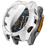 Per Garmin Tactix 8 AMOLED 47mm Pellicola temperata Custodia protettiva per orologio PC integrata (argento nero)