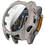 Per Garmin Tactix 8 AMOLED 51mm Pellicola temperata Custodia protettiva per orologio PC integrata (blu titanio)