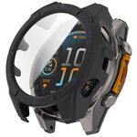 Per Garmin Tactix 8 Solar 51mm Pellicola temperata Custodia protettiva per orologio PC integrata (nero blu)
