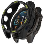 Per Garmin Tactix 8 AMOLED 47mm Hollow Armor TPU Half Coverage Watch Custodia protettiva (nero verde)