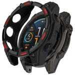 Per Garmin Tactix 8 Solar 51mm Hollow Armor TPU Half Coverage Watch Custodia protettiva (nero rosso)