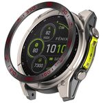 Per Garmin Fenix ​​8 MIP 47mm Anello di protezione in acciaio inossidabile per orologio (Compete Speed ​​Nero Rosso)