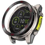 Per Garmin Fenix ​​8 MIP 47mm Anello protettivo in acciaio inossidabile (fuso orario nero rosso)
