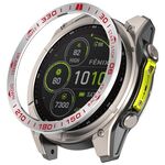 Per Garmin Fenix ​​8 MIP 51mm Anello protettivo in acciaio inossidabile per orologio (Compete Speed ​​Silver Red)