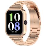 Per vivo iQOO Watch GT Watch Frame Integrato Tre Perline Cinturino In Acciaio Inossidabile (Oro Rosa)