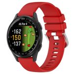 Per Garmin Approach S50 20mm Liquid Glossy Silver Buckle Cinturino in silicone (rosso)