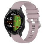 Per Garmin Approach S50 20mm Liquid Glossy Silver Buckle Silicone Watch Band (Loran Violet)