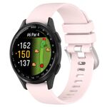 Per Garmin Approach S50 20mm Liquid Glossy Silver Buckle Cinturino in silicone (rosa chiaro)