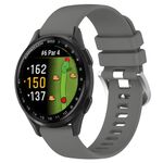 Per Garmin Approach S50 20mm Liquid Glossy Silver Buckle Cinturino in silicone (grigio scuro)