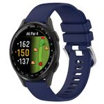 Per Garmin Approach S50 20mm Liquid Glossy Silver Buckle Cinturino in silicone (blu scuro)