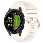 Per Garmin Approach S50 20mm Liquid Glossy Silver Buckle Silicone Watch Band (Starlight)