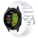 Per Garmin Approach S50 20mm Liquid Glossy Silver Buckle Cinturino in silicone (bianco)