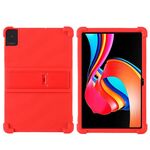 Per TCL TAB 10L Gen 2 Custodia protettiva antiurto in silicone per tablet con supporto (rosso)